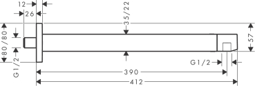 Hansgrohe Brausearm E 39 cm