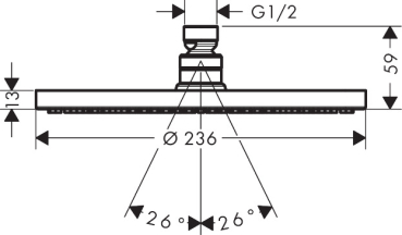 Hansgrohe Raindance S Kopfbrause 240 1jet PowderRain EcoSmart