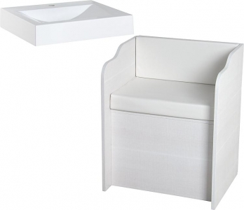 Preview: Elida Badmöbelset, Waschtisch und Unterschrank mit Sitz