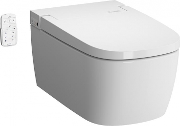 Dusch-WC Comfort weiß, Wandtiefspül-WC spülrandl.+ Sitz