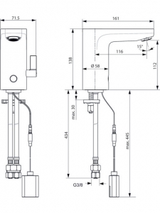 Ideal Standard CeraPlus Sensor-Waschtischarmatur DN 15