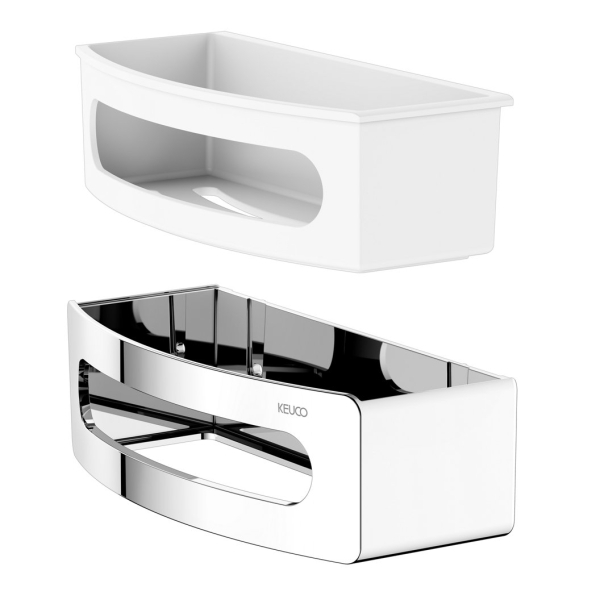 Keuco Elegance Duschkorb mit Kunststoff-Einsatz, chrom/weiß