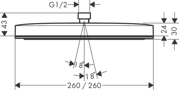 Hansgrohe Pulsify E Kopfbrause 260 1jet EcoSmart+