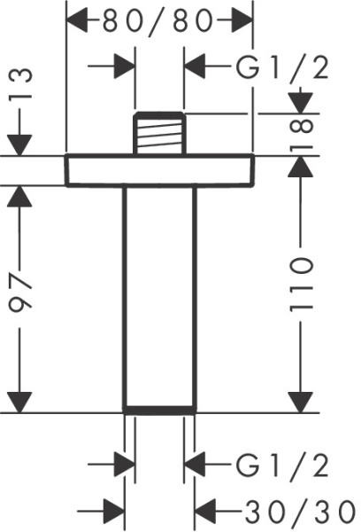 Hansgrohe Deckenanschluss E 10 cm