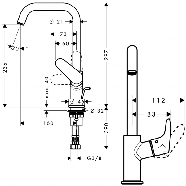 Hansgrohe Focus Einhebel-Waschtischmischer 240