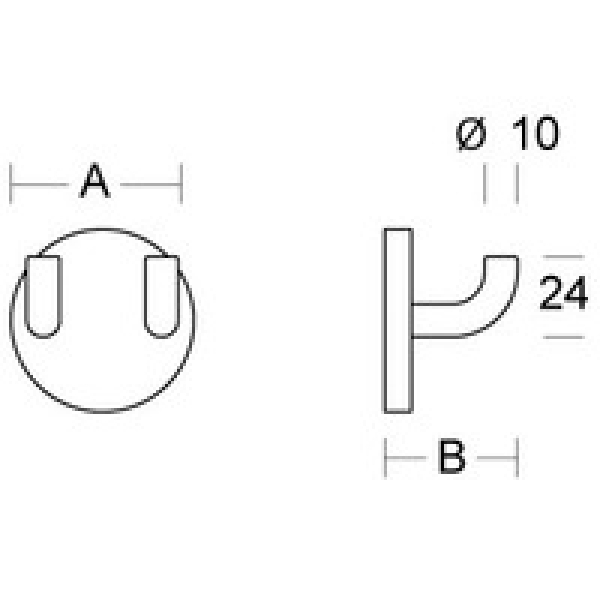 PBA Doppelhaken, Nylon, weiß