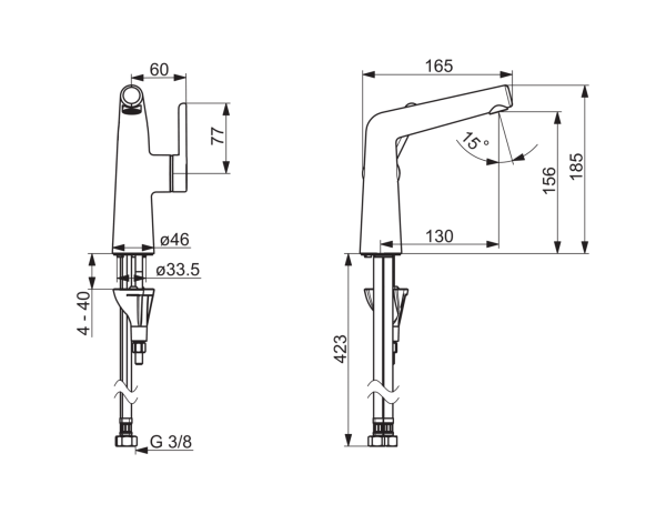 Hansa Hansadesigno Style Einhebel-Waschtischmischer