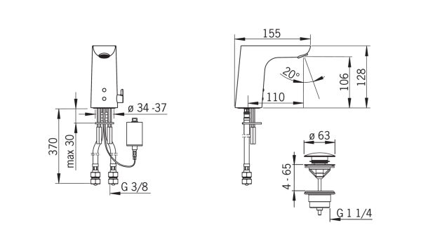 Hansa Hansaligna Sensor-Waschtischbatterie