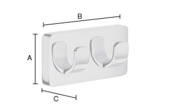Smedbo Ice Doppelter Badetuchhaken