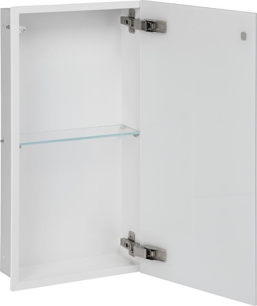Wandcontainer 2 Fächer, 1 weiße Glastür, 600 mm