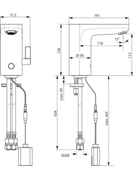 Ideal Standard CeraPlus Sensor-Waschtischarmatur DN 15